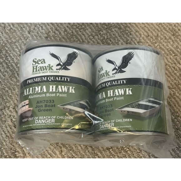 SEA HAWK PAINTS Aluma Hawk Aluminum Boat Paint Jon Boat Green Qt Pack Of 2 - Picture 4 of 5